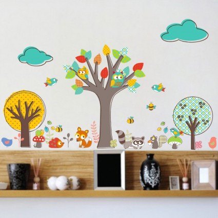 Prijatelji v Gozdu - stenska nalepka